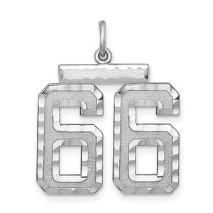 Sterling Silver, Varsity Collection, Large D/C Pendant, Number 66